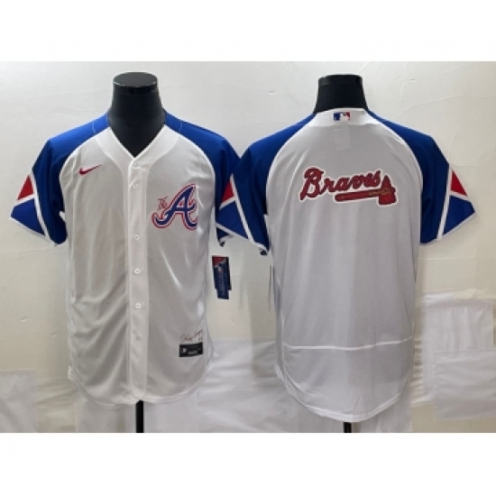 Men's Atlanta Braves Big Logo White 2023 City Connect Flex Base Stitched Baseball Jersey - Ujersey