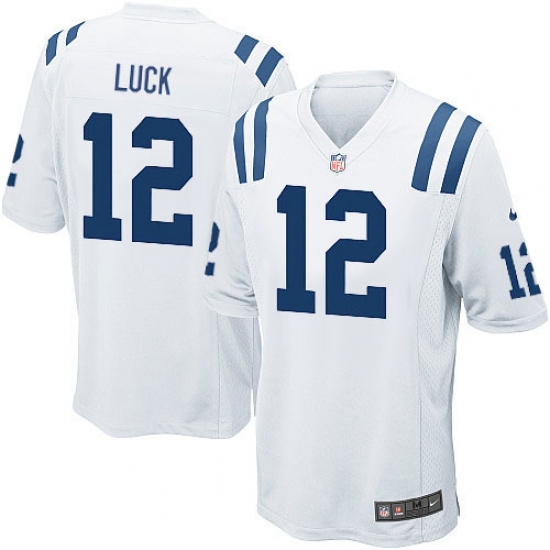 Men's Nike Indianapolis Colts #12 Andrew Luck Game White NFL Jersey - Ujersey