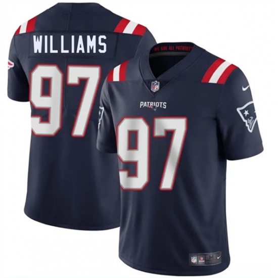 Men's New England Patriots #97 Milton Williams Navy 2025 Vapor Limited Football Stitched Jersey - Ujersey