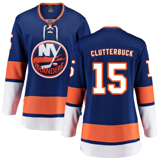 Women's New York Islanders #15 Cal Clutterbuck Fanatics Branded Royal Blue Home Breakaway NHL Jersey - Ujersey