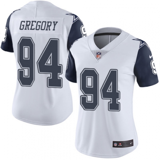 Women's Nike Dallas Cowboys #94 Randy Gregory Limited White Rush Vapor Untouchable NFL Jersey - Ujersey