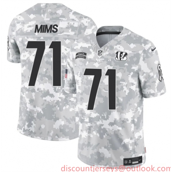 Men's Cincinnati Bengals #71 Amarius Mims 2024 F.U.S.E Arctic Camo Salute To Service Limited Stitched Football Jersey - Ujersey