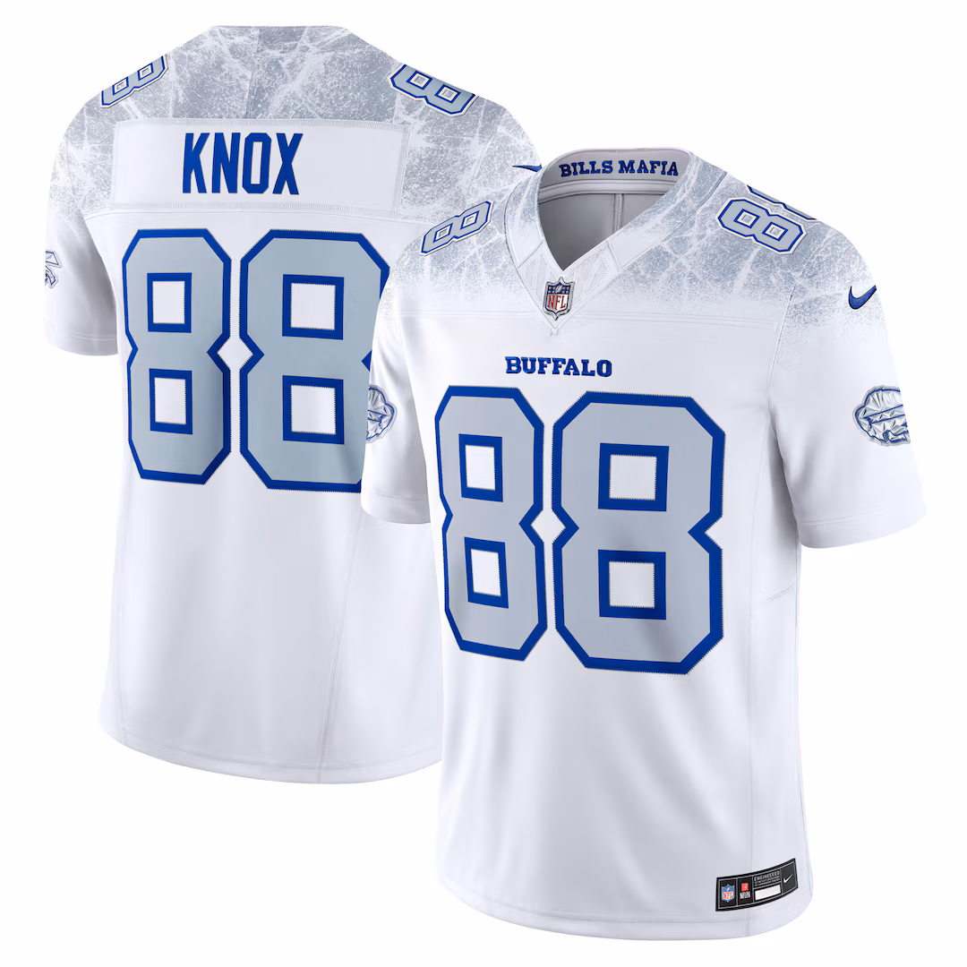 Men's Buffalo Bills Dawson Knox Nike White 2025 Rivalries Collection Stitched Limited Jersey - Ujersey
