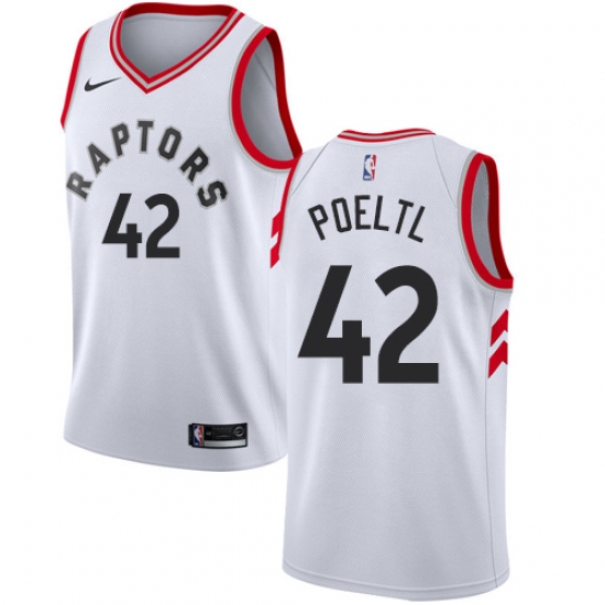 Youth Nike Toronto Raptors #42 Jakob Poeltl Authentic White NBA Jersey - Association Edition - Ujersey