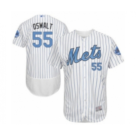 Men's New York Mets #55 Corey Oswalt Authentic White 2016 Father's Day Fashion Flex Base Baseball Player Jersey - Ujersey
