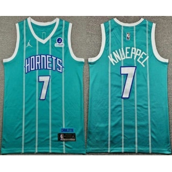 Men's Charlotte Hornets #7 Kon Knueppel Blue Icon Sponsor Swingman Jersey - Ujersey