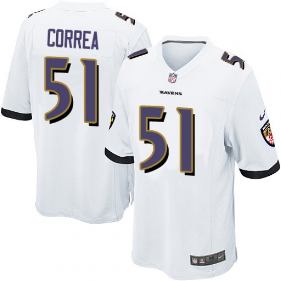 Men's Nike Baltimore Ravens #51 Kamalei Correa Game White NFL Jersey - Ujersey