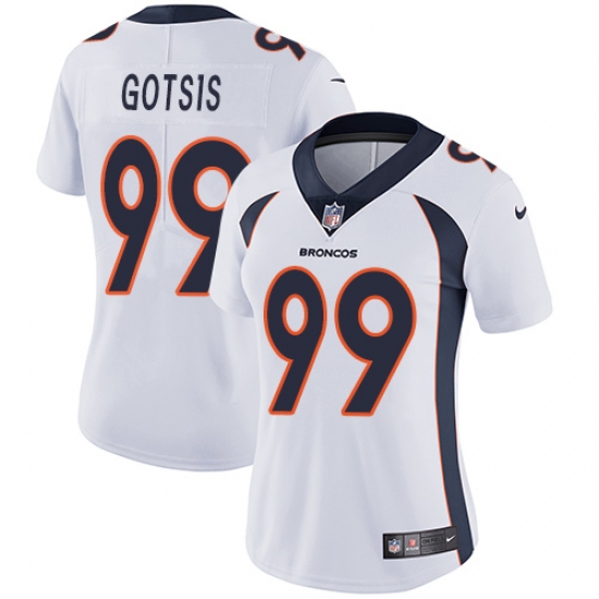 Women's Nike Denver Broncos #99 Adam Gotsis White Vapor Untouchable Limited Player NFL Jersey - Ujersey