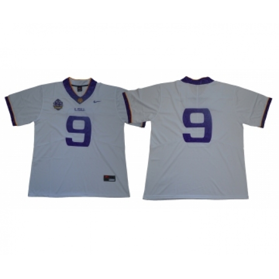 LSU Tigers #9 White 125 Sesons Nike College Football Jersey - Ujersey