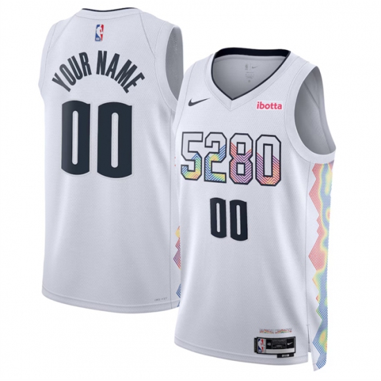 Men's Denver Nuggets Active Player Custom White 2024-25 City Edition Stitched Basketball Jersey - Ujersey