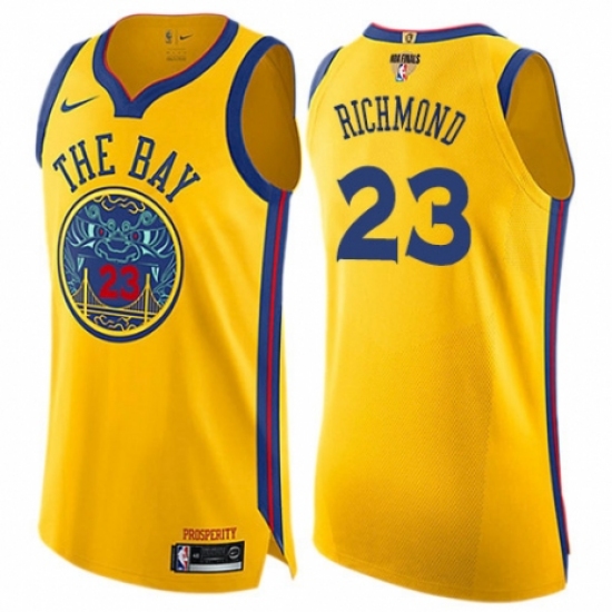 Women's Nike Golden State Warriors #23 Mitch Richmond Swingman Gold 2018 NBA Finals Bound NBA Jersey - City Edition