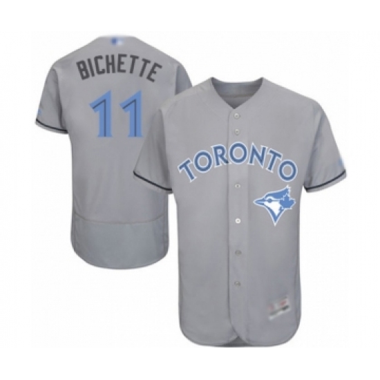 Men's Toronto Blue Jays #11 Bo Bichette Authentic Gray 2016 Father's Day Fashion Flex Base Baseball Player Jersey - Ujersey
