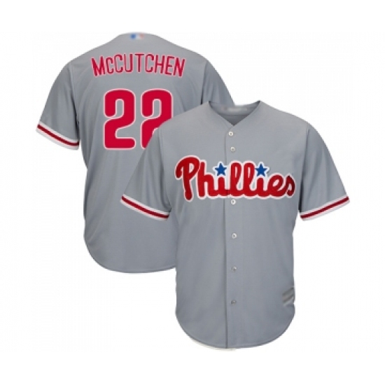 Men's Philadelphia Phillies #22 Andrew McCutchen Replica Grey Road Cool Base Baseball Jersey - Ujersey