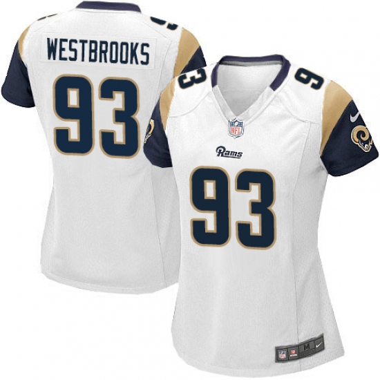 Women's Nike Los Angeles Rams #93 Ethan Westbrooks Game White NFL Jersey - Ujersey