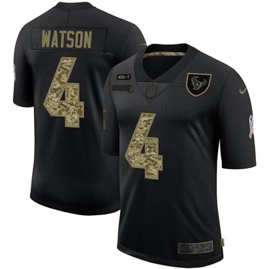 Men's Houston Texans #4 Deshaun Watson Camo 2020 Salute To Service Limited Jersey - Ujersey