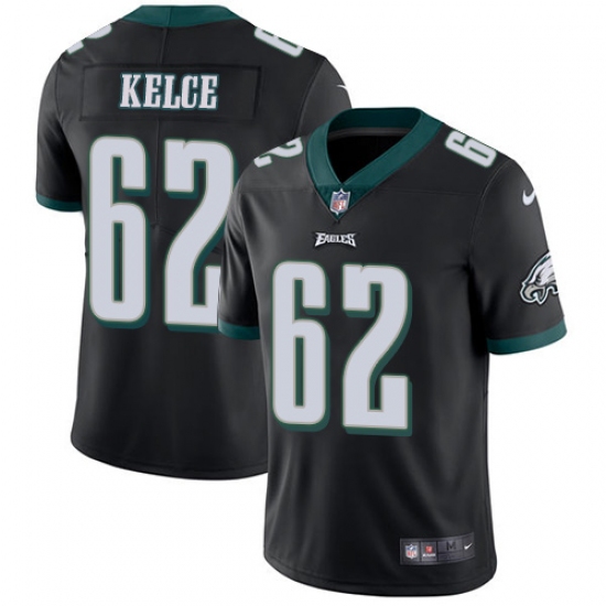 Men's Nike Philadelphia Eagles #62 Jason Kelce Black Alternate Vapor Untouchable Limited Player NFL Jersey - Ujersey