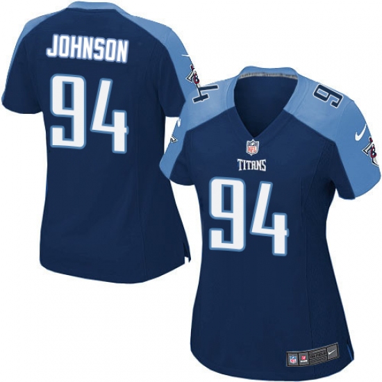 Women's Nike Tennessee Titans #94 Austin Johnson Game Navy Blue Alternate NFL Jersey - Ujersey