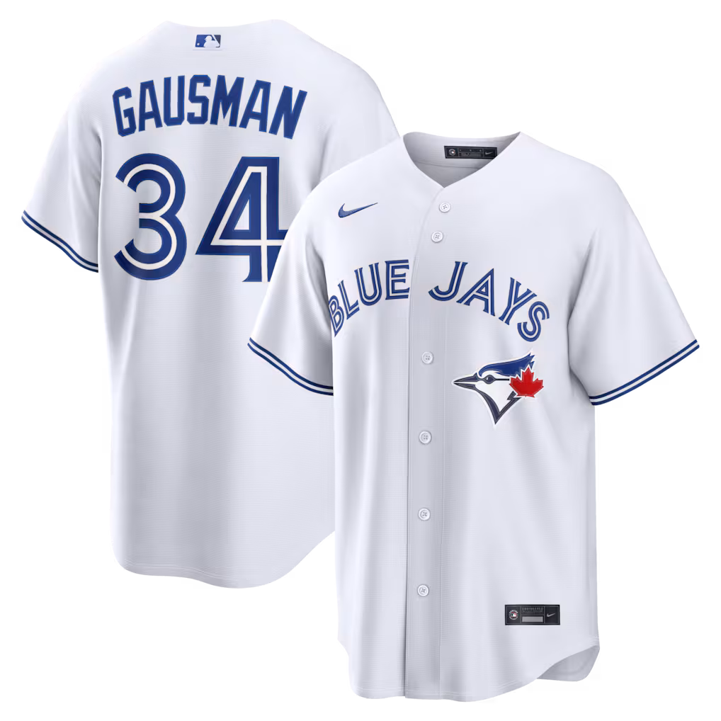 Men's Toronto Blue Jays Kevin Gausman Nike White Home Replica Jersey - Vujersey Los Angeles Rams