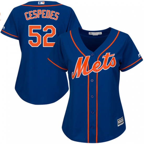 Women's Majestic New York Mets #52 Yoenis Cespedes Authentic Royal Blue Alternate Home Cool Base MLB Jersey - Ujersey