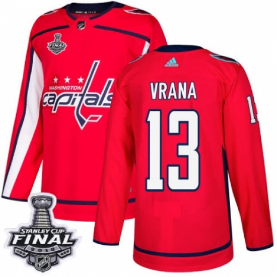 Youth Adidas Washington Capitals #13 Jakub Vrana Authentic Red Home 2018 Stanley Cup Final NHL Jersey - Ujersey