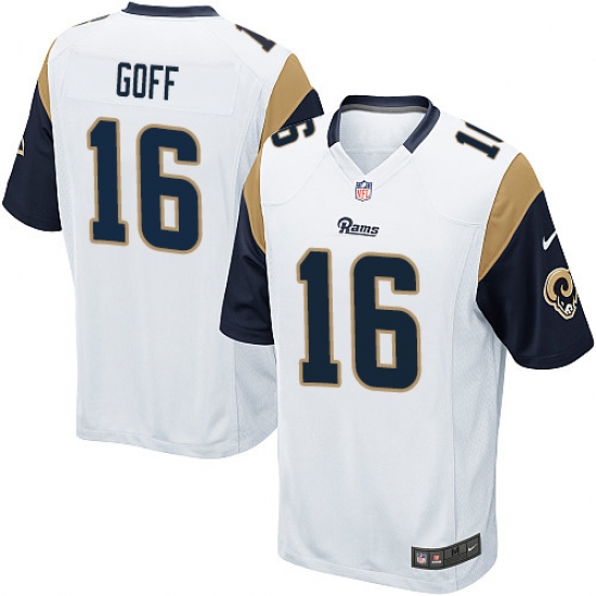 Men's Nike Los Angeles Rams #16 Jared Goff Game White NFL Jersey - Ujersey