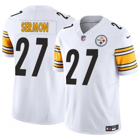 Men's Pittsburgh Steelers #27 Trey Sermon White 2025 F.U.S.E. Vapor Limited Football Stitched Jersey - Ujersey