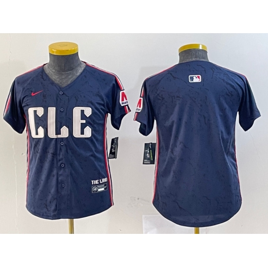Youth Cleveland Guardians Blank Navy 2024 City Connect Limited Stitched Jersey - Ujersey
