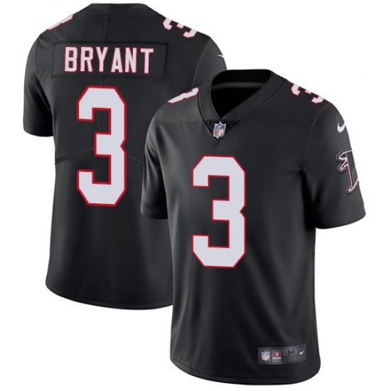 Men's Nike Atlanta Falcons #3 Matt Bryant Black Alternate Vapor Untouchable Limited Player NFL Jersey - Ujersey
