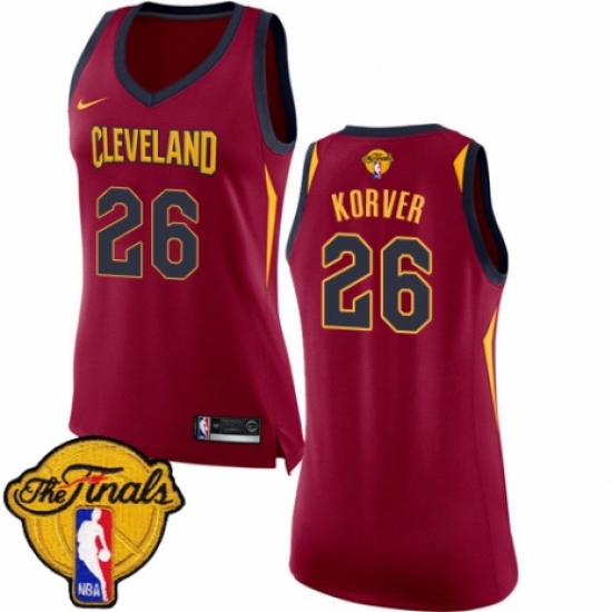 Youth Nike Cleveland Cavaliers #26 Kyle Korver Authentic Maroon 2018 NBA Finals Bound NBA Jersey - Icon Edition - Ujersey