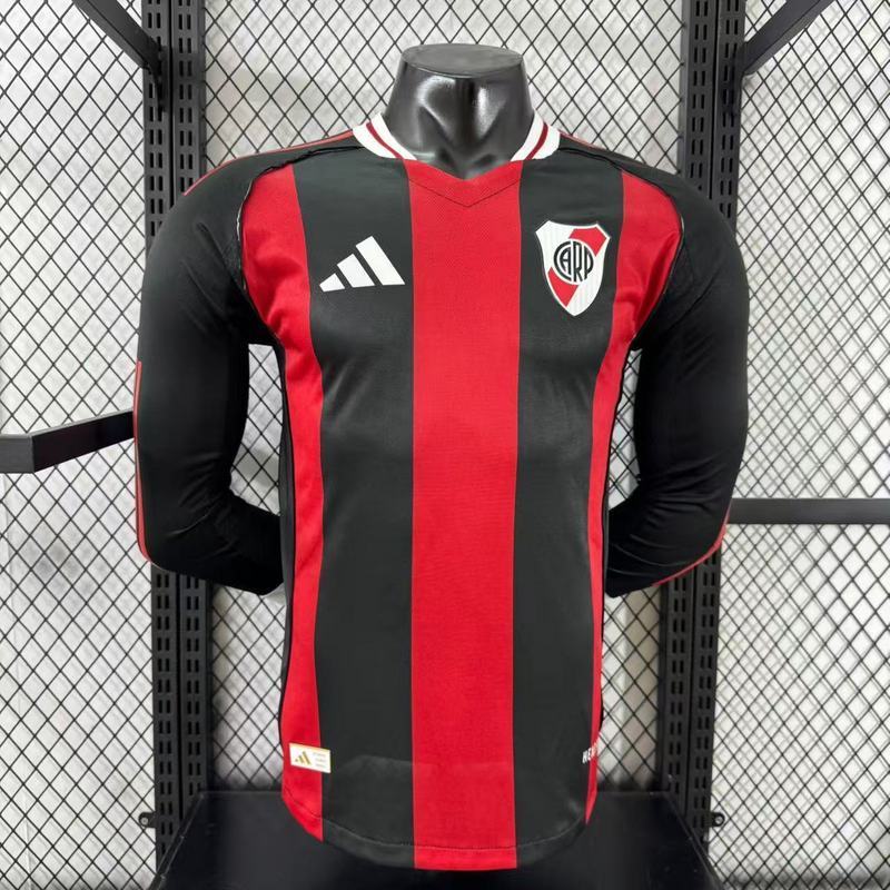 River Plate Soccer Jersey Away Long Sleeve Shirt 2025/26 - U-jersey