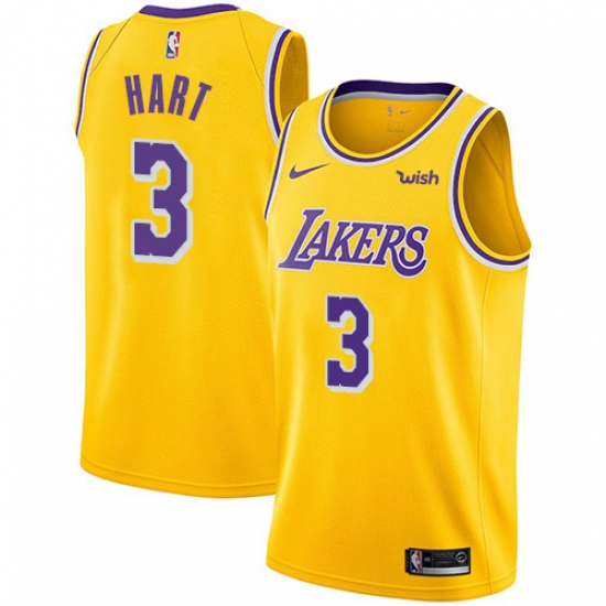 Men's Nike Los Angeles Lakers #3 Josh Hart Swingman Gold NBA Jersey - Icon Edition - Ujersey