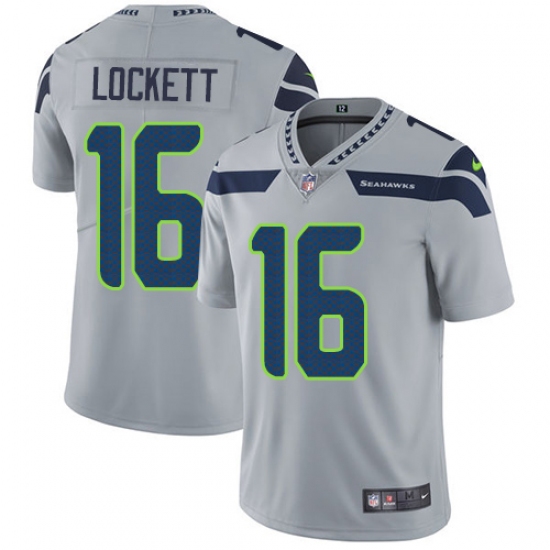 Youth Nike Seattle Seahawks #16 Tyler Lockett Elite Grey Alternate NFL Jersey - Ujersey