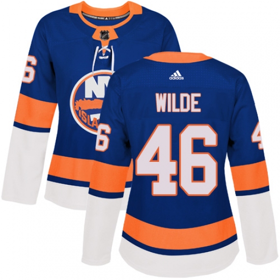 Women's Adidas New York Islanders #46 Bode Wilde Premier Royal Blue Home NHL Jersey - Ujersey