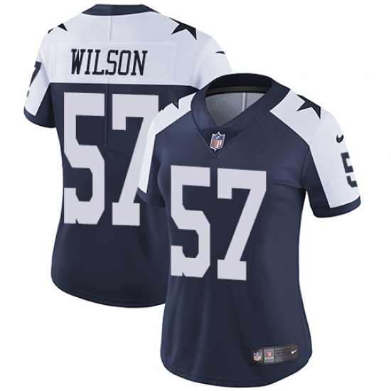 Women's Nike Dallas Cowboys #57 Damien Wilson Navy Blue Throwback Alternate Vapor Untouchable Limited Player NFL Jersey - Ujersey