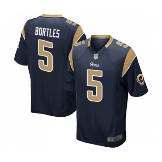 Men's Los Angeles Rams #5 Blake Bortles Game Navy Blue Team Color Football Jersey - Ujersey