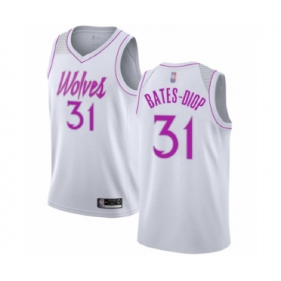 Women's Minnesota Timberwolves #31 Keita Bates-Diop White Swingman Jersey - Earned Edition - Ujersey
