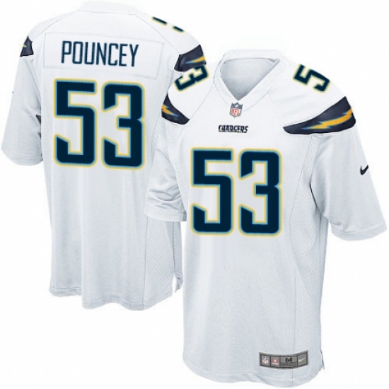 Men's Nike Los Angeles Chargers #53 Mike Pouncey Game White NFL Jersey - Ujersey