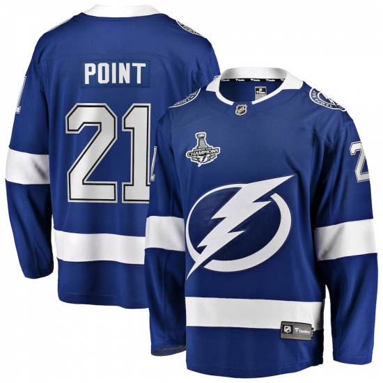 Youth Tampa Bay Lightning #21 Brayden Point Fanatics Branded Blue Home 2020 Stanley Cup Champions Breakaway Jersey - Ujersey