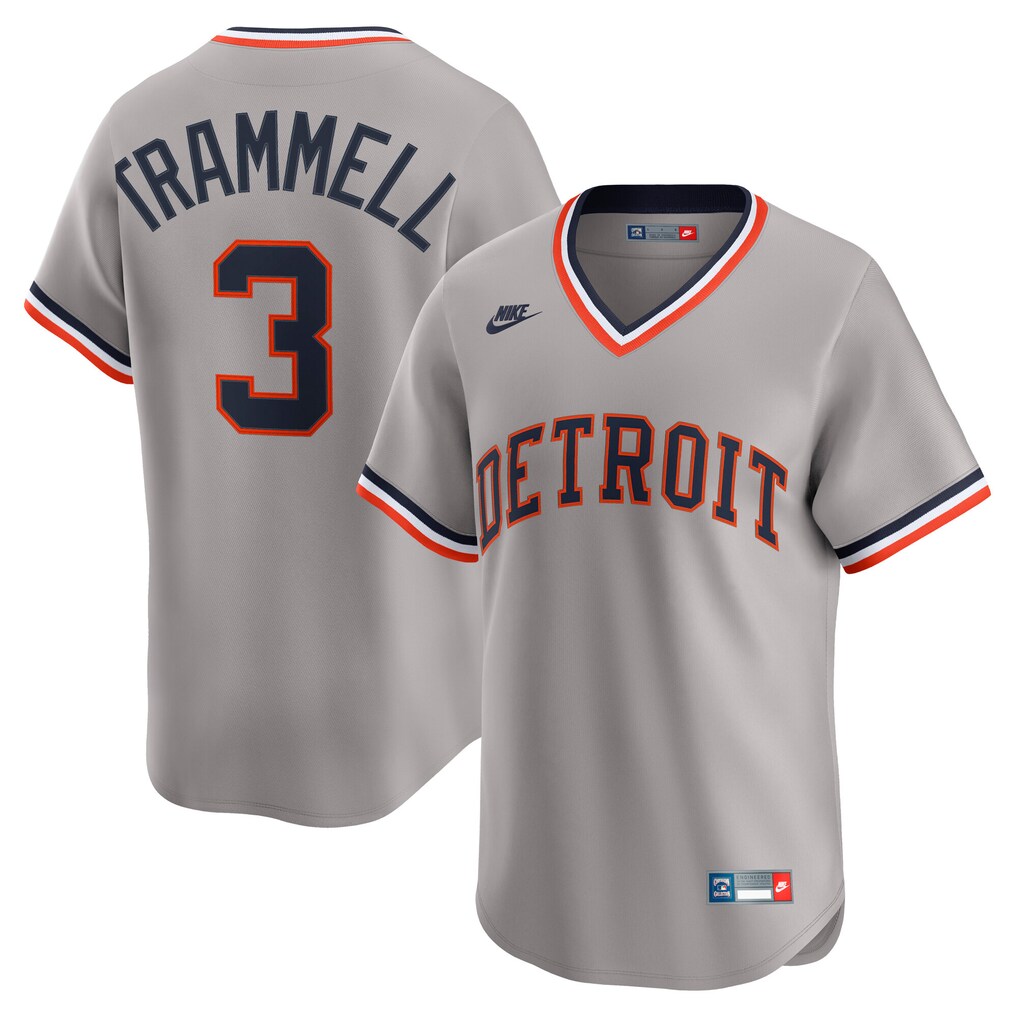 Men's Detroit Tigers Alan Trammell Nike Gray Cooperstown Collection Limited Jersey - SUjersey01