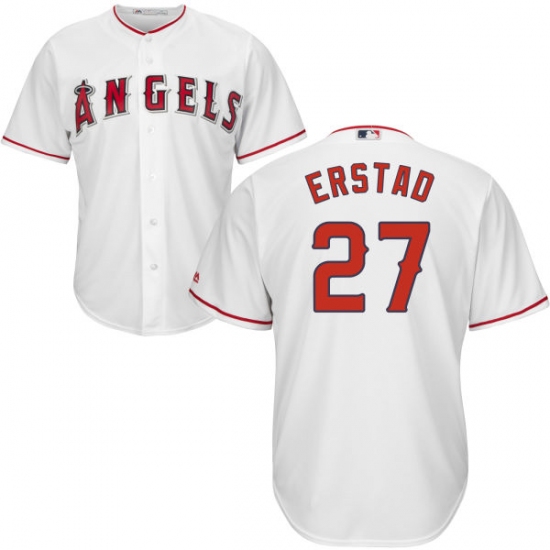 Youth Majestic Los Angeles Angels of Anaheim #27 Darin Erstad Replica White Home Cool Base MLB Jersey - Ujersey