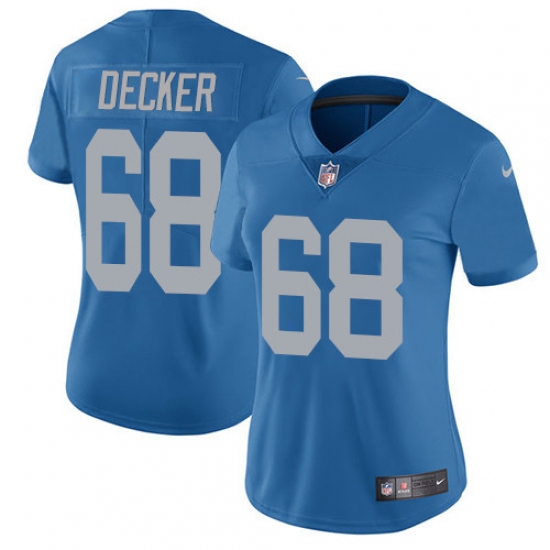 Women's Nike Detroit Lions #68 Taylor Decker Elite Blue Alternate NFL Jersey - Ujersey