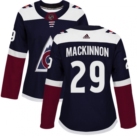 Women's Adidas Colorado Avalanche #29 Nathan MacKinnon Authentic Navy Blue Alternate NHL Jersey - Ujersey