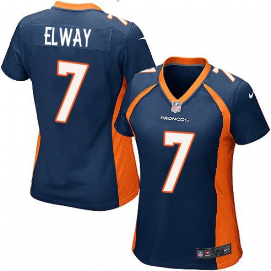 Women's Nike Denver Broncos #7 John Elway Game Navy Blue Alternate NFL Jersey - Ujersey