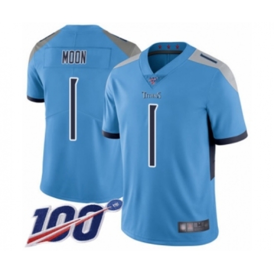 Youth Tennessee Titans #1 Warren Moon Light Blue Alternate Vapor Untouchable Limited Player 100th Season Football Jersey - Ujersey