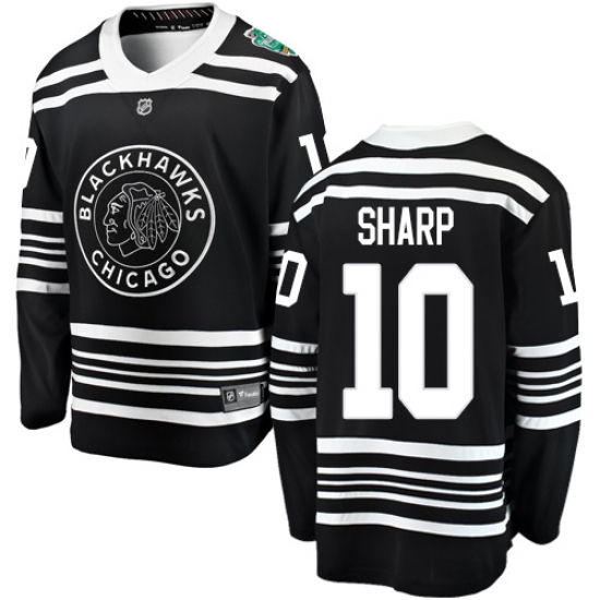 Men's Chicago Blackhawks #10 Patrick Sharp Black 2019 Winter Classic Fanatics Branded Breakaway NHL Jersey - Ujersey