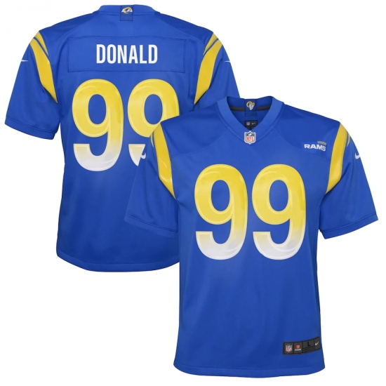 Youth Los Angeles Rams #99 Aaron Donald Blue Nike Royal Game Jersey.webp - Ujersey
