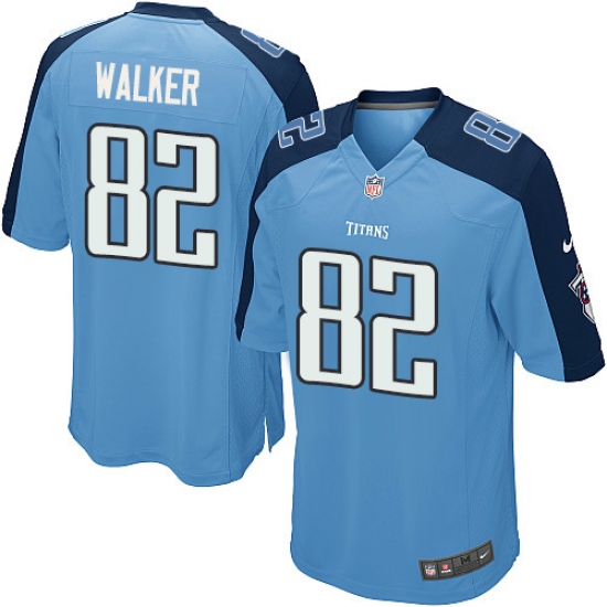 Men's Nike Tennessee Titans #82 Delanie Walker Game Light Blue Team Color NFL Jersey - Ujersey