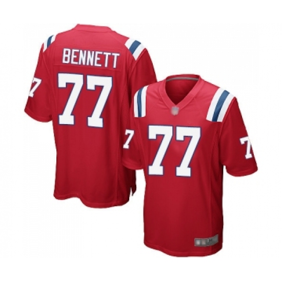 Men's New England Patriots #77 Michael Bennett Game Red Alternate Football Jersey - Ujersey