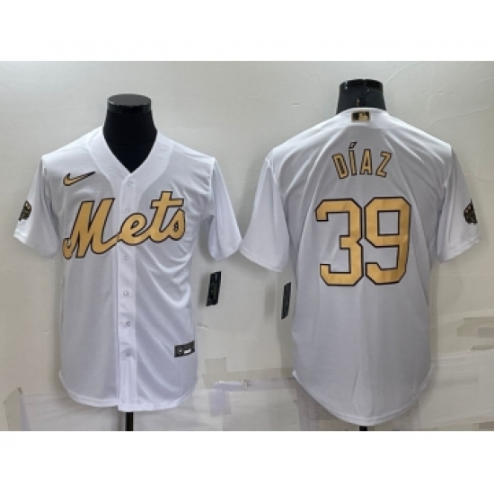 Men's New York Mets #39 Edwin Diaz White 2022 All Star Stitched Cool Base Nike Jersey - Ujersey