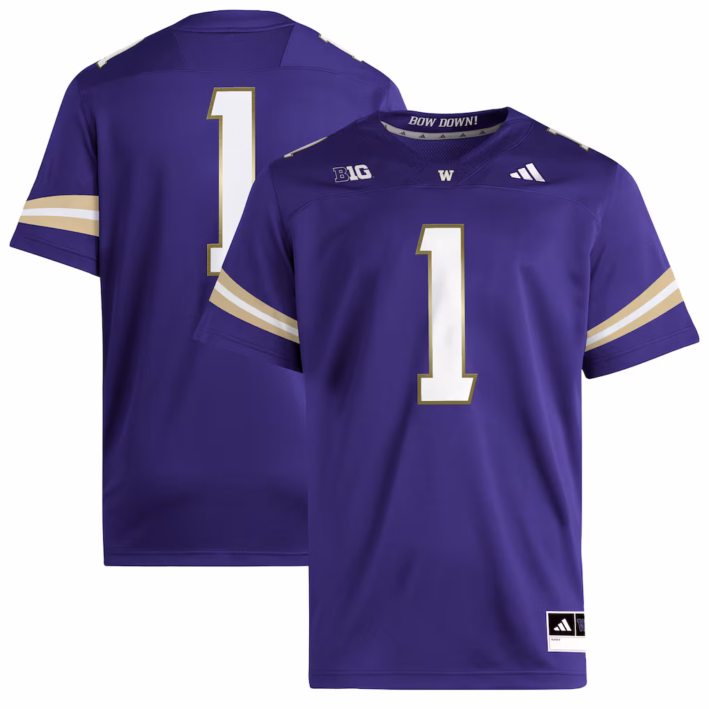 Men's adidas #1 Purple Washington Huskies Premier Jersey - Ujersey NHL